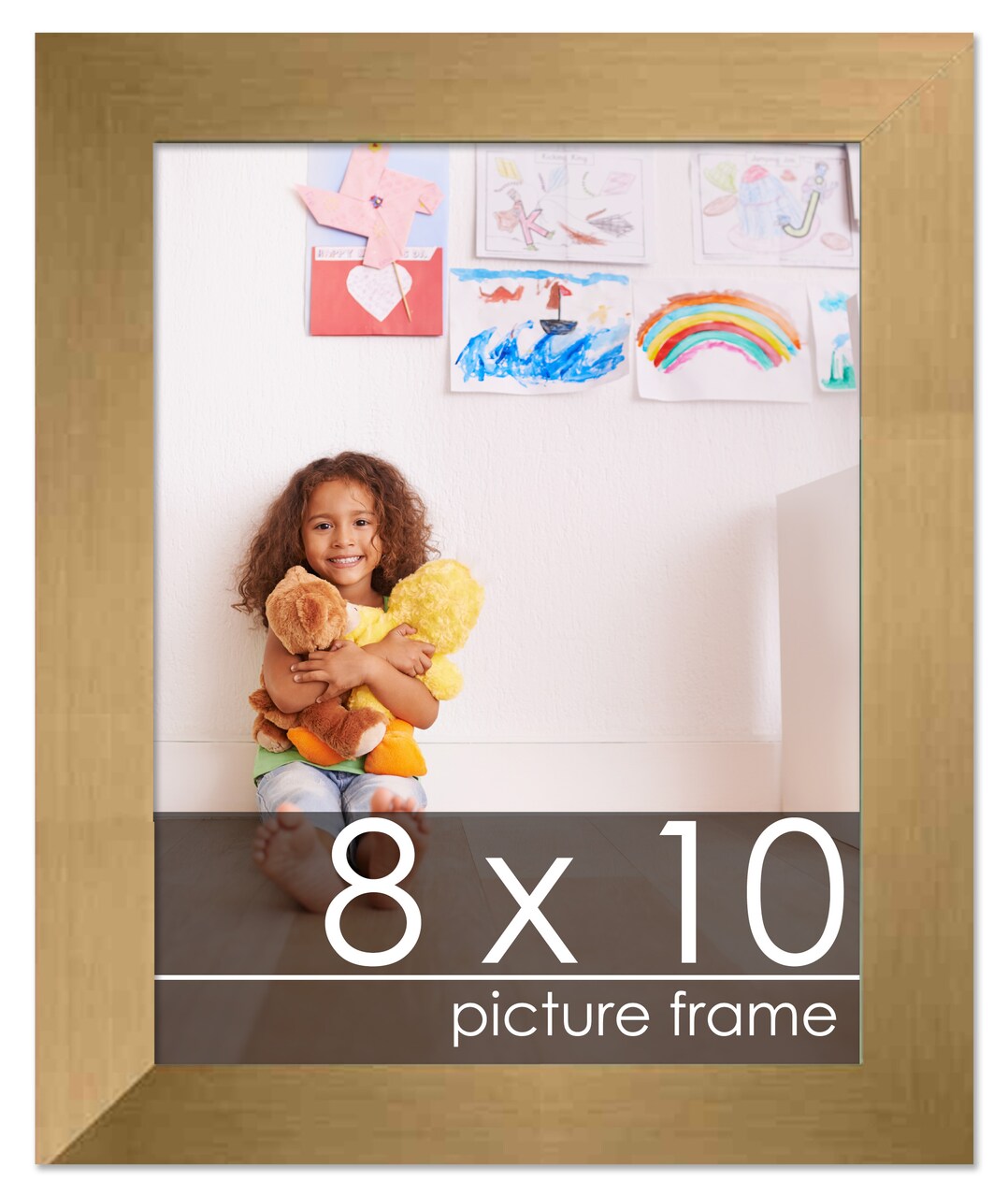 8x10 Solid Wood Picture Frame with UV-Resistant Acrylic & Acid-Free Backing, Available in 6 Finishes: Matte Black, Matte White, Metallic Bronze, Silver, Natural Wood Grain & Mahogany